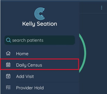 Daily Census with red indicator 