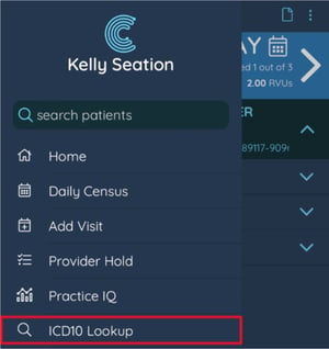 ICD10 lookup red indicator