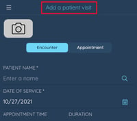 add a patient visit with red indicator